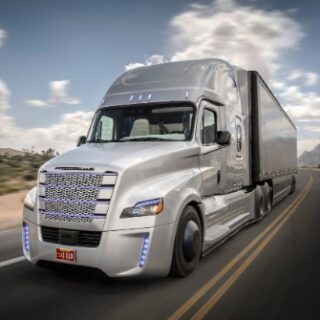self-driving freightliner truck