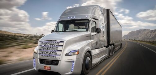 self-driving freightliner truck