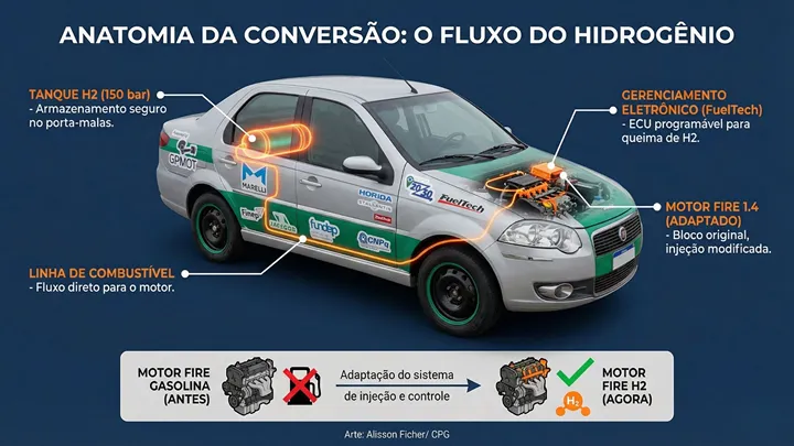 Fiat Siena Hydrogen Fuel Conversion Technology